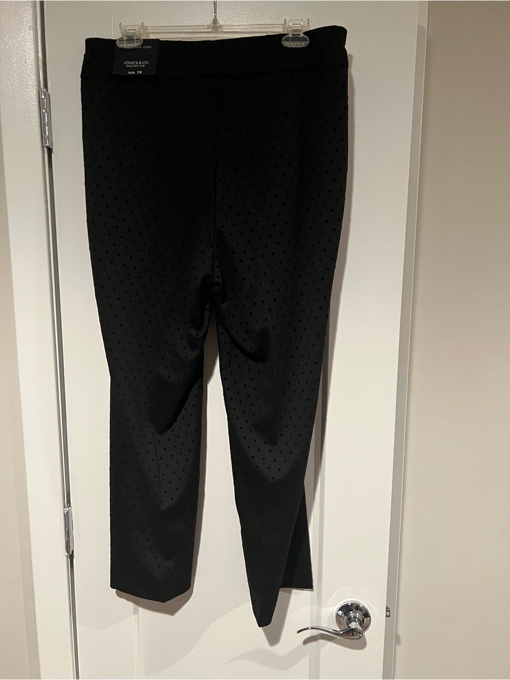 Jones New York Black on Black Polka Dot Pants